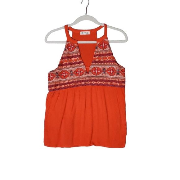 THML Women's Orange sleeveless V Neck Top Medium SFM215-RA - Picture 1 of 5